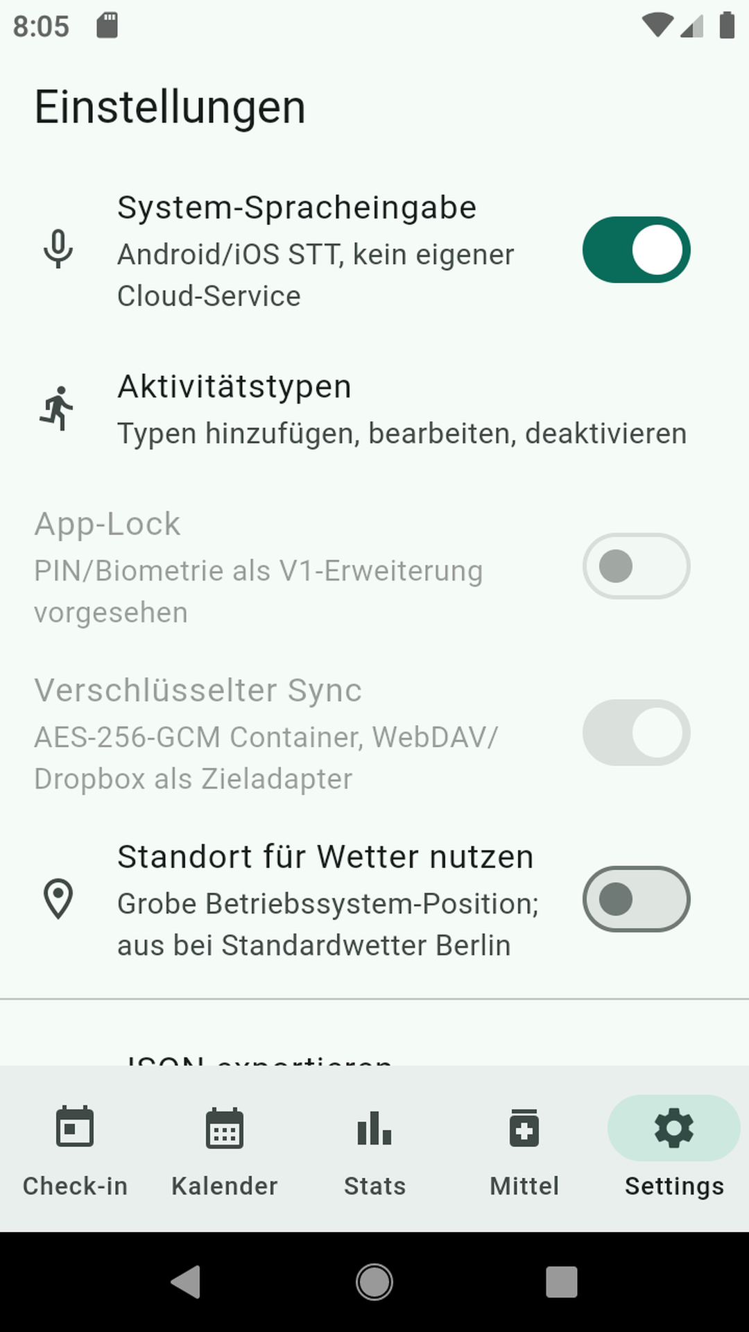 App Konfiguration & Backend Sync